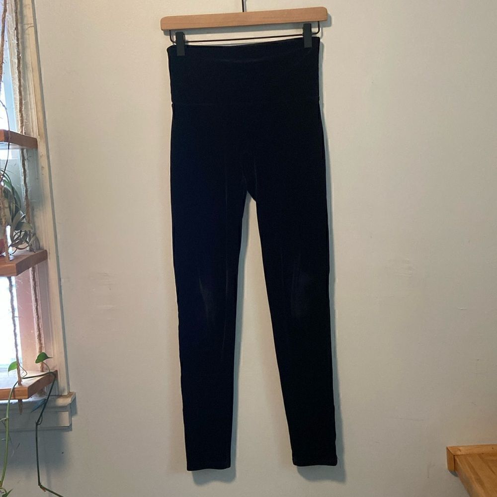 SPANX Ready To Wow Black Velvet High Rise Skinny Pants Size Medium